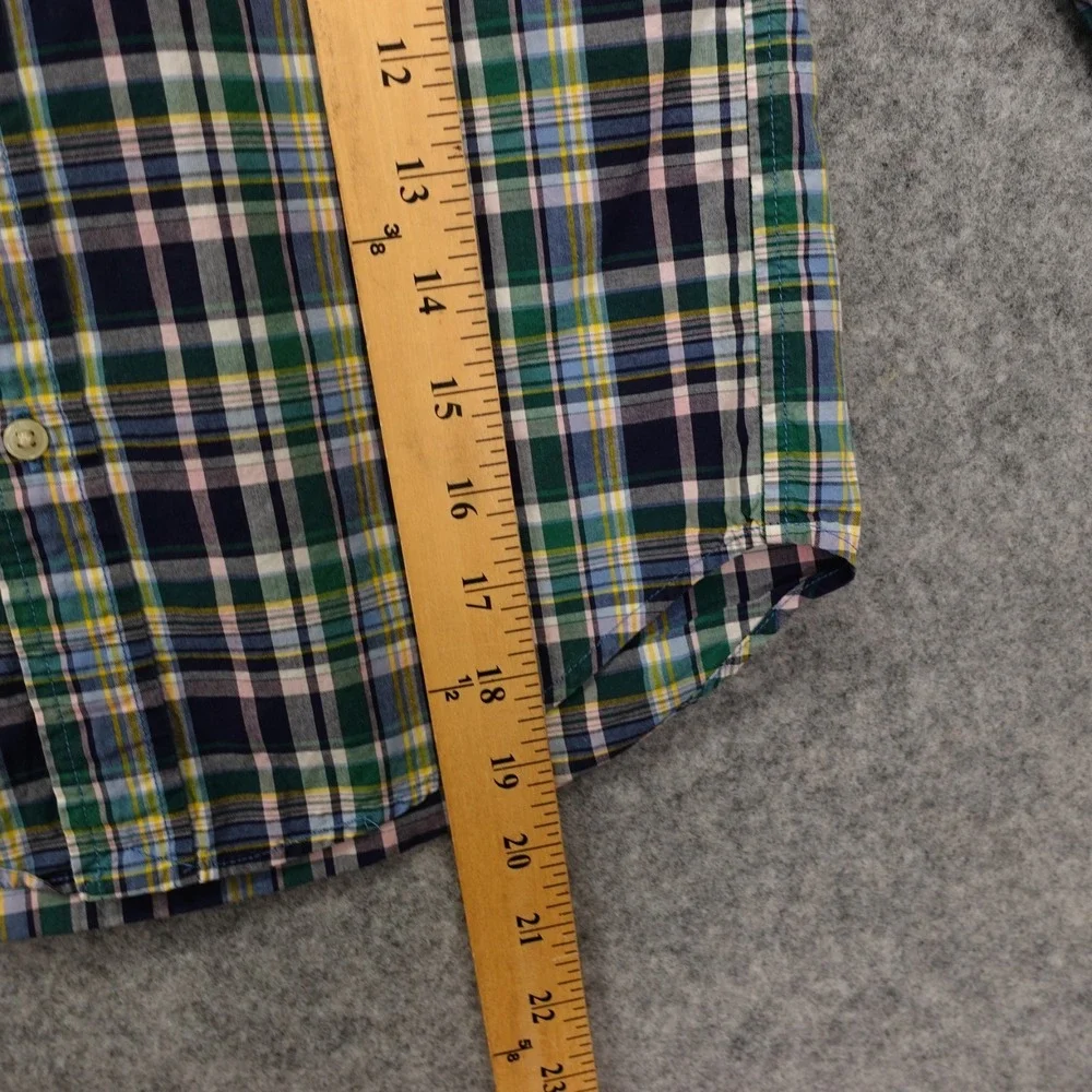 Oxford Button Down‎ Shirt Boys 6 Green Blue Tartan Plaid RALPH LAUREN Pony RL